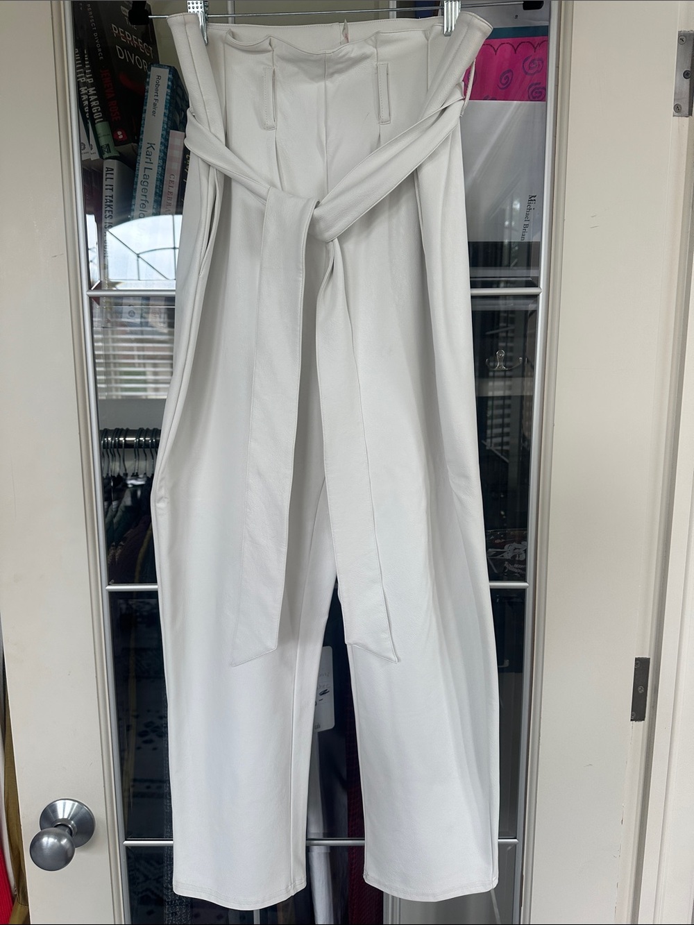 Commando White High-Waist Paperbag Tie Belt Trousers